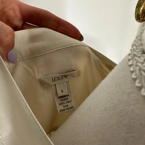 JCrew Silk Blouse with Pockets Sz. 4 - Picture 2 of 4